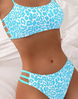 Leopard print two piece sexy swimsuit