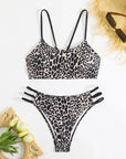 Leopard print two piece sexy swimsuit