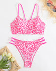 Leopard print two piece sexy swimsuit