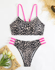 Leopard print two piece sexy swimsuit