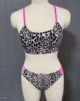 Leopard print two piece sexy swimsuit