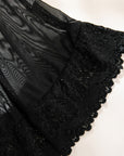 Lace stitching bow ribbon dress nightdress two-piece set