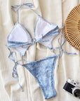 New one-piece printed strappy sexy bikini