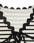 Casual striped lace-up shorts set