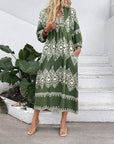 Casual holiday ethnic style geometric print loose dress