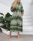 Casual holiday ethnic style geometric print loose dress