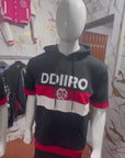 DDIIRO Signature 2-Piece Hoodie Short Set – Black, Red & White
