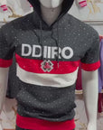 DDIIRO Signature 2-Piece Hoodie Short Set – Black, Red & White
