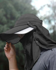 Men Bucket Hat with Shawl and Face Cover