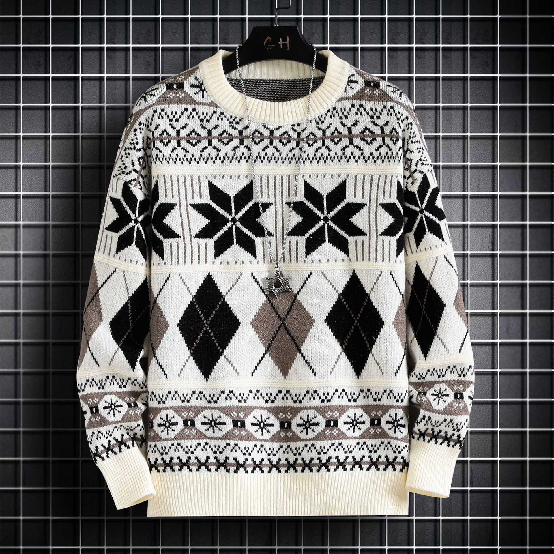 Men&#39;s Snowflake Pullover Japanese Style