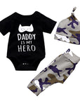 Wisefin Infant Boys' 3-Piece Camo & Cartoon Print Summer Outfit with Hat"