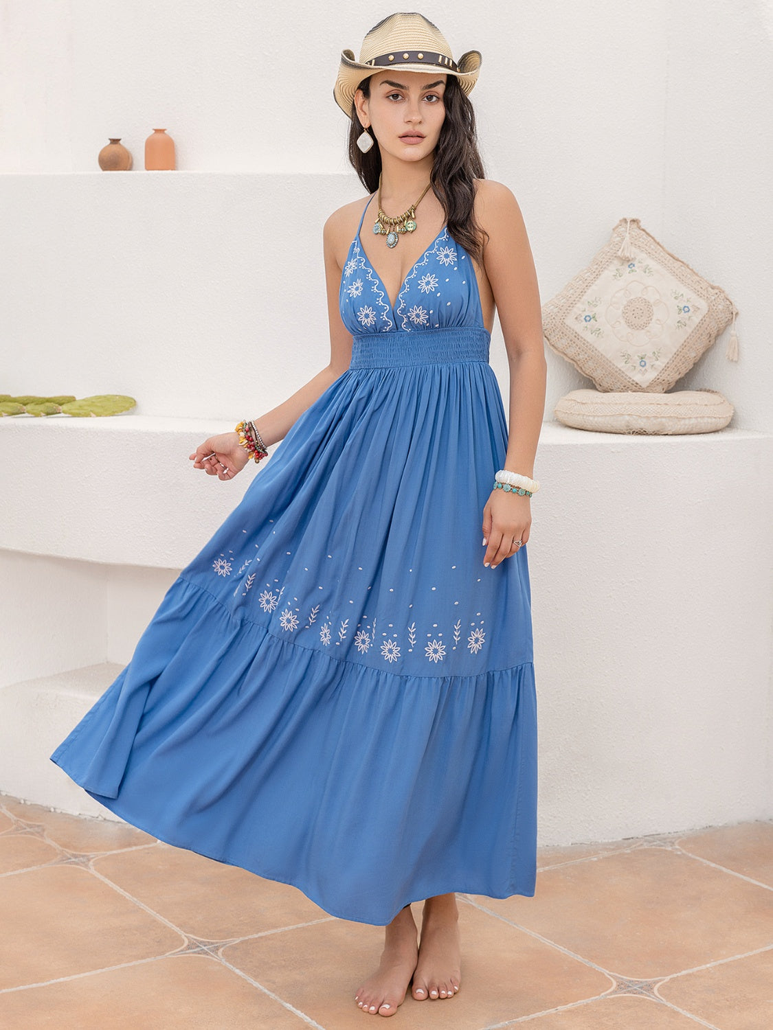 Halter Neck Maxi Cami Dress