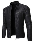 Men's Slim Fit PU Leather Biker Jacket