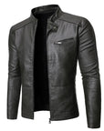 Men's Slim Fit PU Leather Biker Jacket