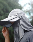 Men Bucket Hat with Shawl and Face Cover