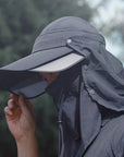 Men Bucket Hat with Shawl and Face Cover