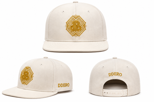 DDIIRO™ Heritage Gold Logo Snapback Cap – Black & White