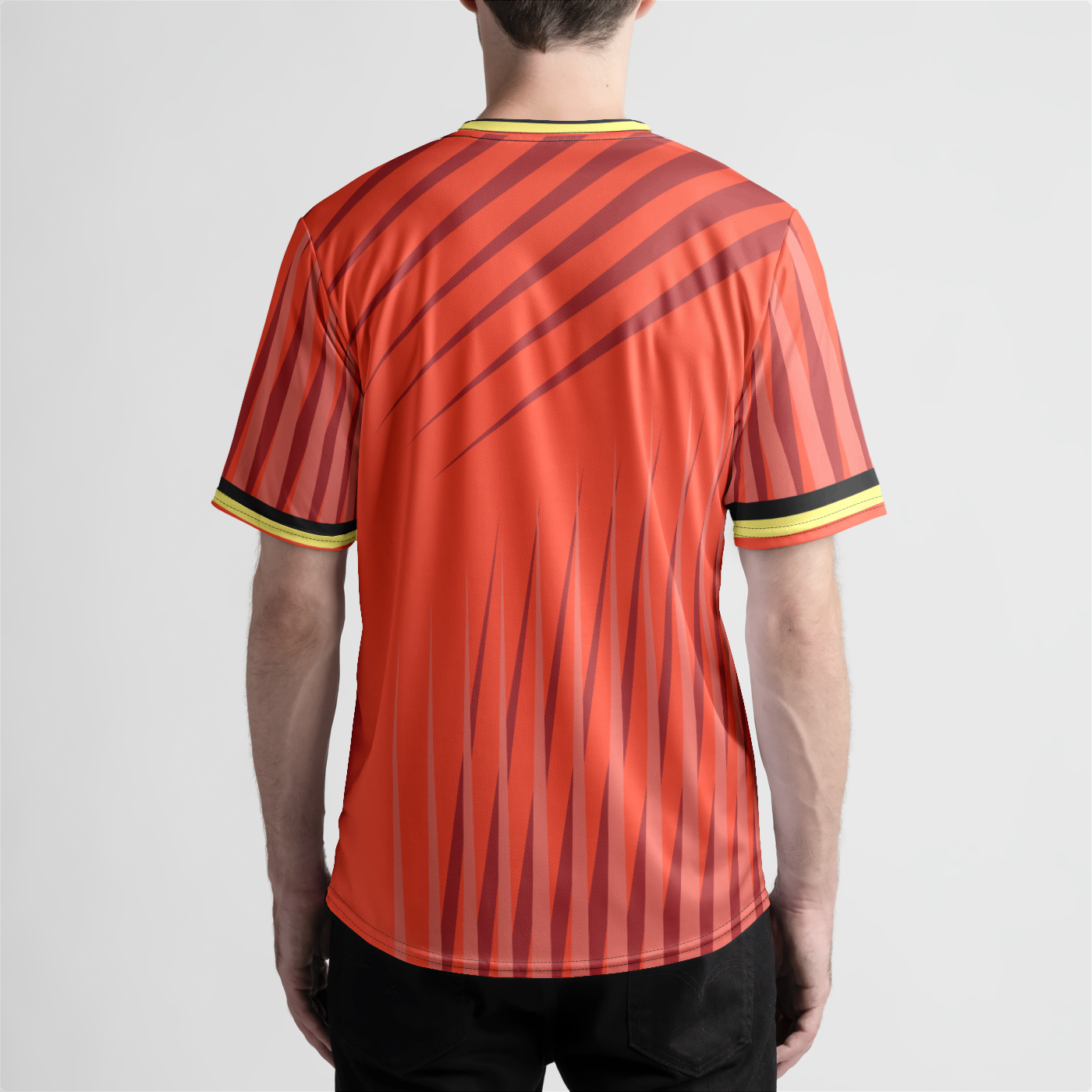 Red Soccer Jersey Mens Mesh Sports Jersey