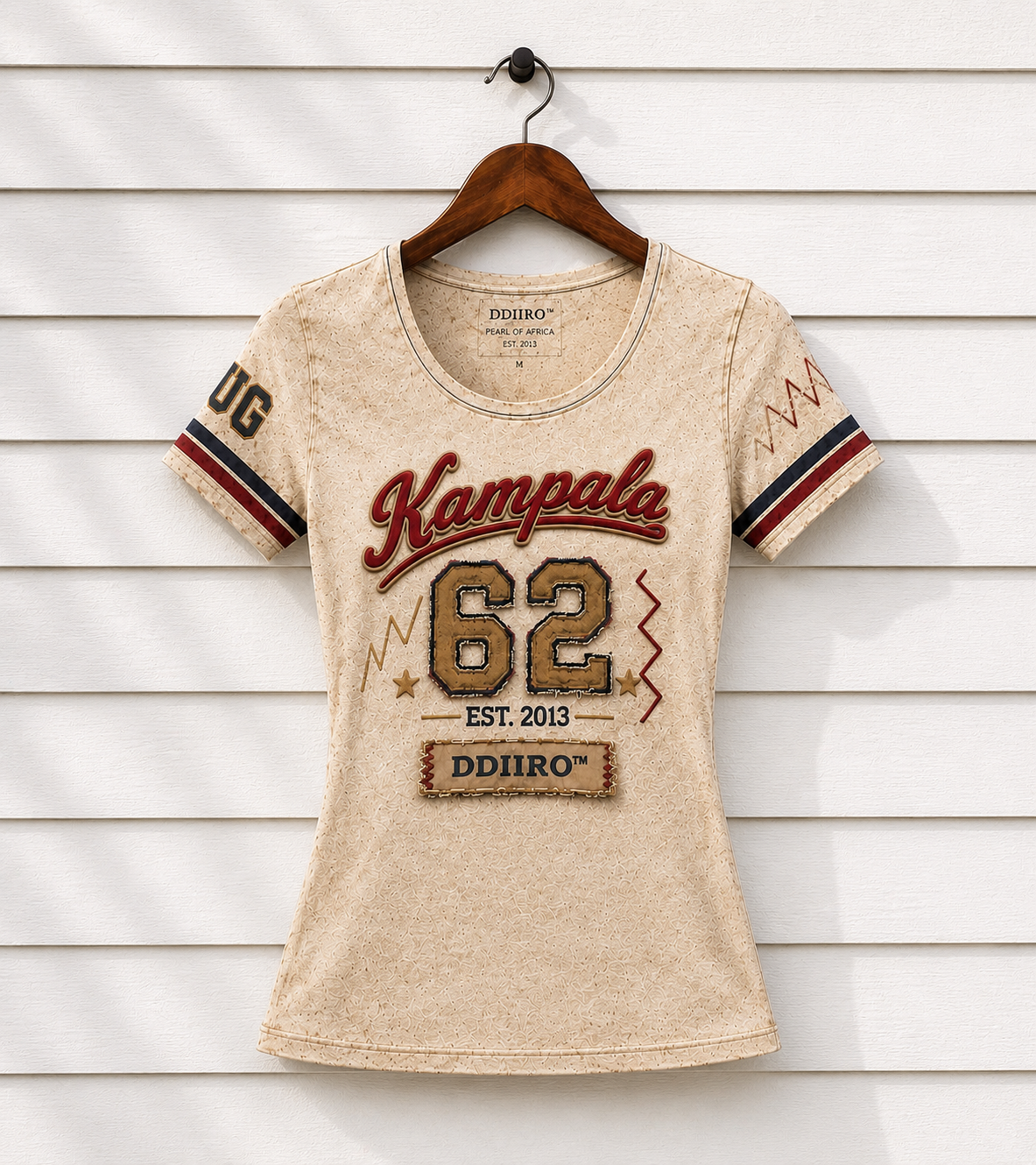 KAMPALA 62 Vintage Women’s Heritage T-Shirt – Cream | DDIIRO Clothing