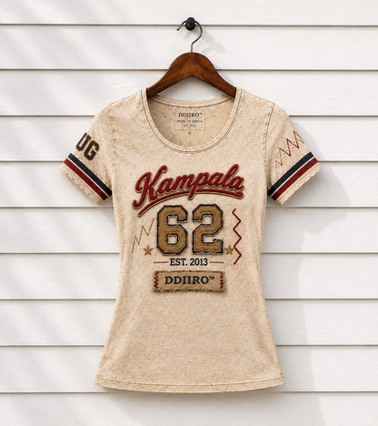 KAMPALA 62 Vintage Women’s Heritage T-Shirt – Cream | DDIIRO Clothing