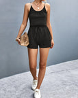 Scoop Neck Romper with Pockets