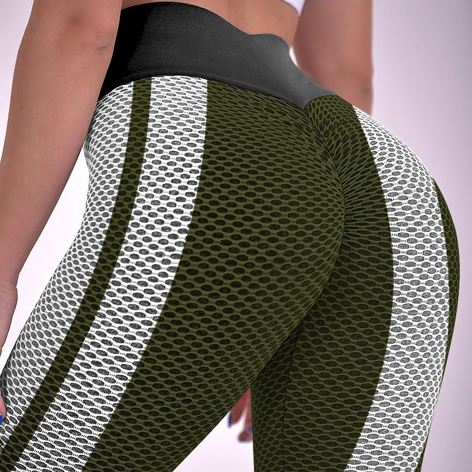 Honeycomb Textured Yoga Pants for Women