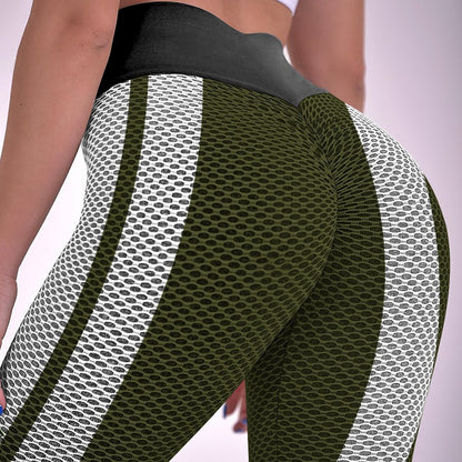 Honeycomb Textured Yoga Pants for Women