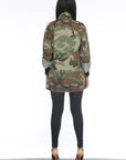 Women's Green Camouflage long Sleeve Coat