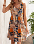 European And American Sleeveless Printed Dress