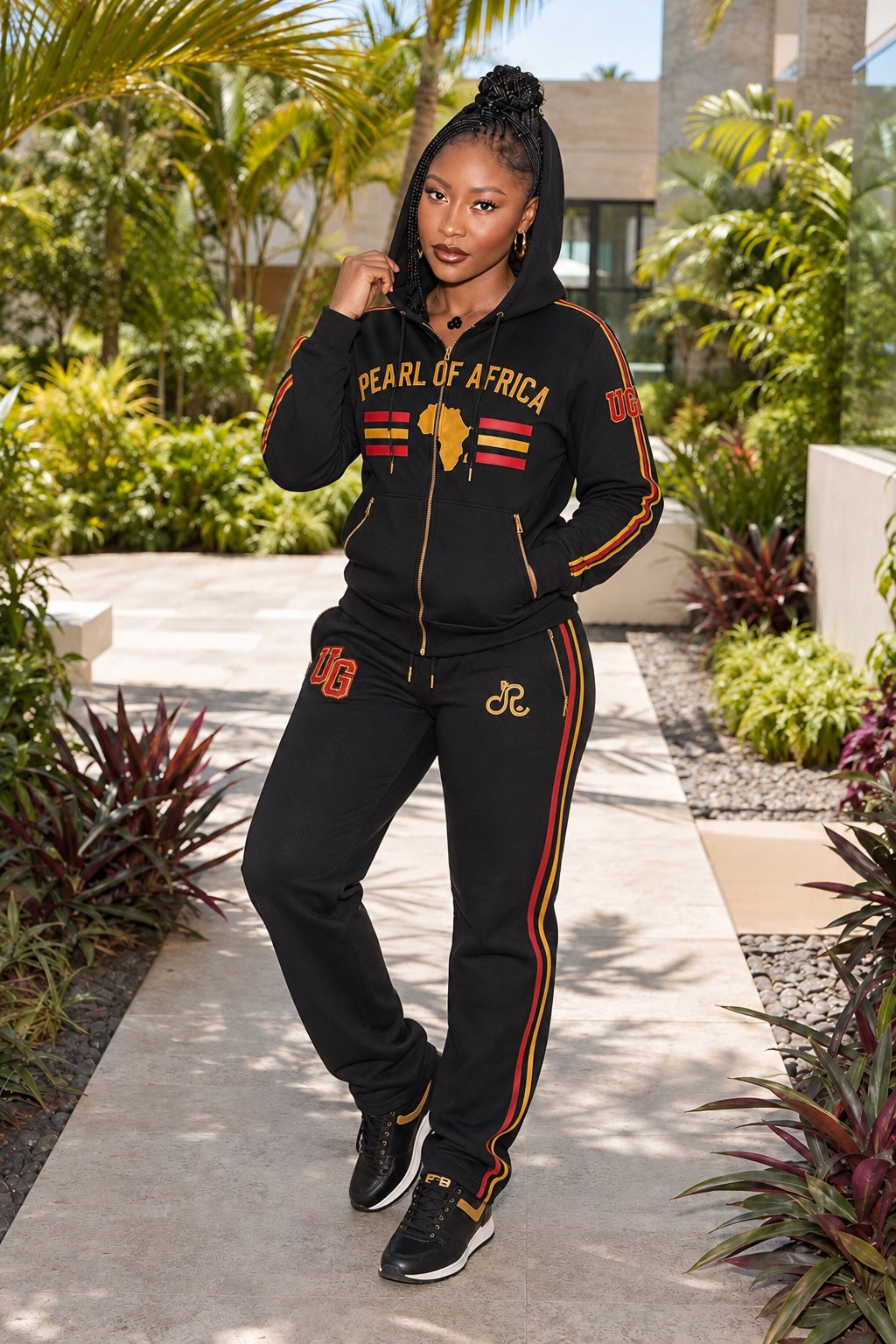 DDIIRO Pearl of Africa Premium Unisex Tracksuit – Midnight Black