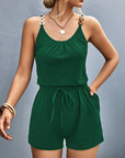 Scoop Neck Romper with Pockets