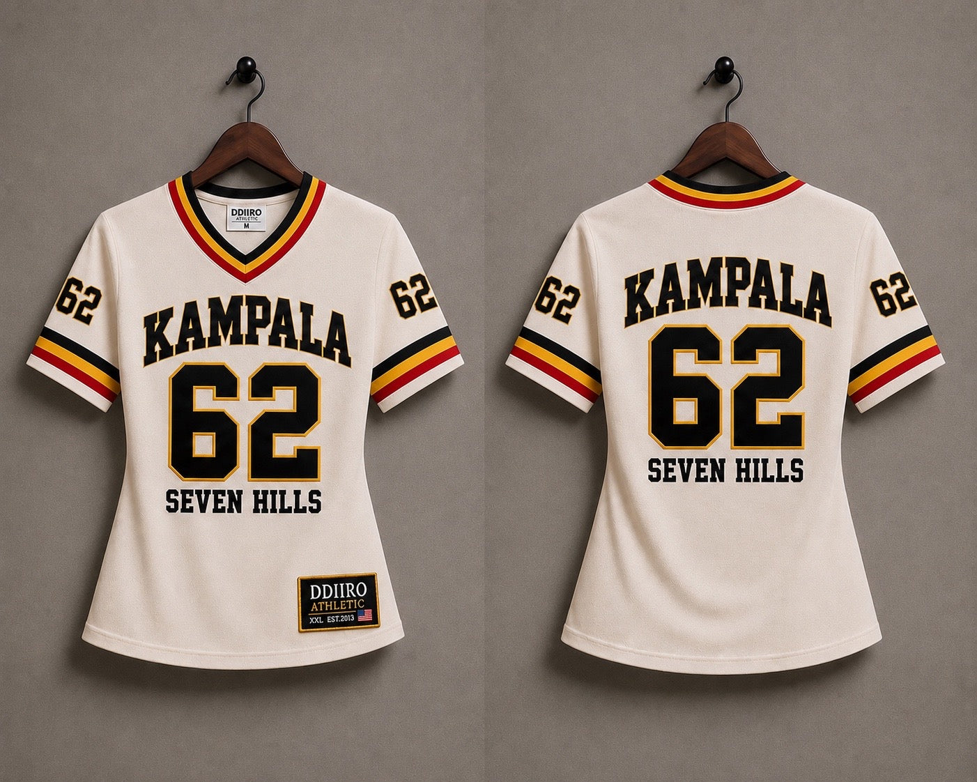 Kampala 62 Seven Hills Women’s Heritage Jersey – Black & Cream