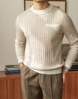 Classic Crew Neck Long Sleeve Sweater Pullover