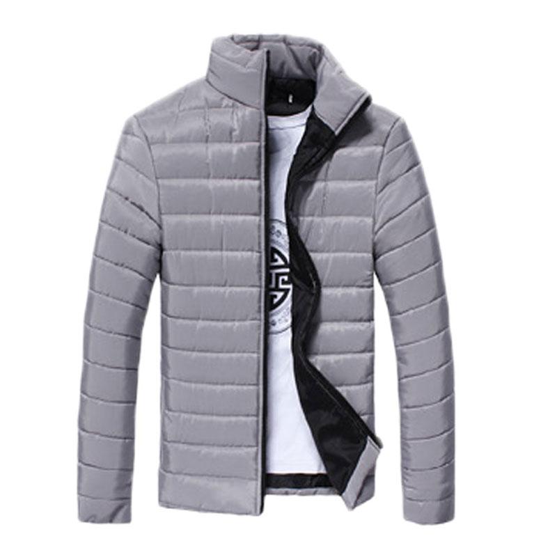 Solid Long Sleeve Cotton Padded Men's Jacket for Fall
