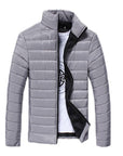 Solid Long Sleeve Cotton Padded Men's Jacket for Fall