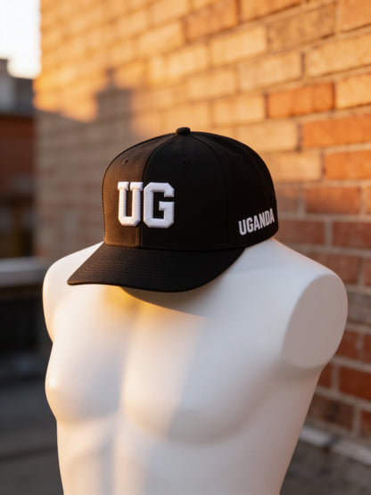 DDIIRO™ UG Uganda Heritage Snapback Cap – Black & White