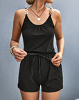 Scoop Neck Romper with Pockets