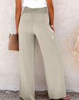 Chic High Waist Pants with Decorative Buttons