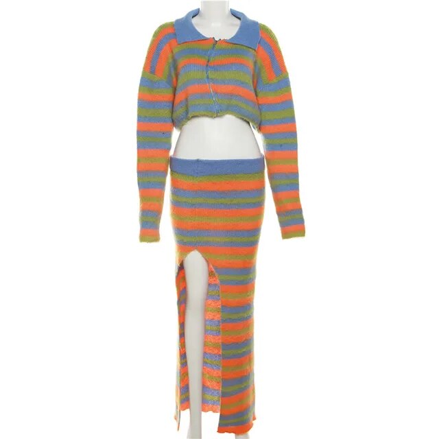 Y2K Striped Knitted