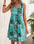 European And American Sleeveless Printed Dress