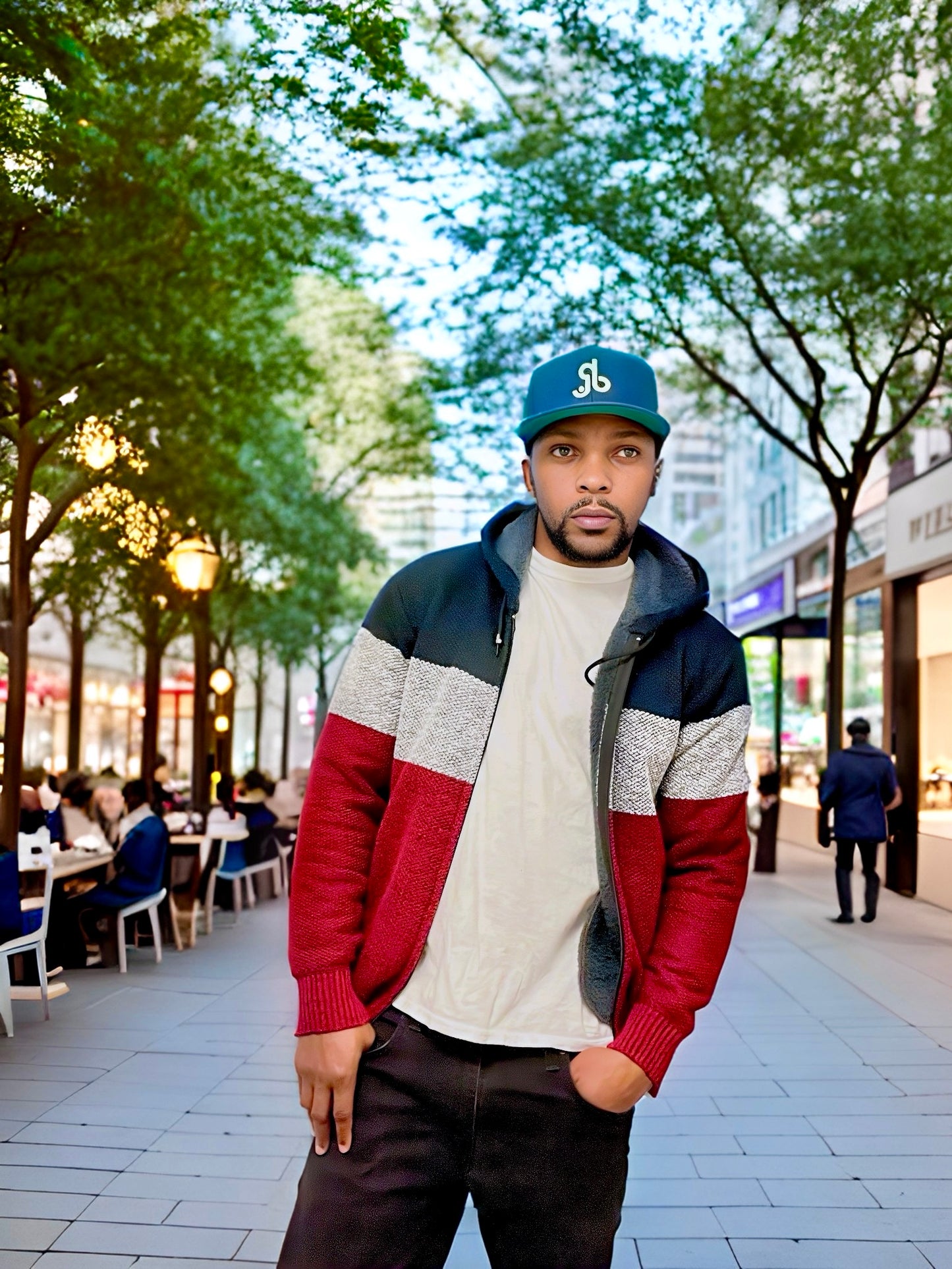 Men's Knit Sweater Fleece Jacket – Striped Hoodie, Thick Warm Winter Windbreaker Pullover