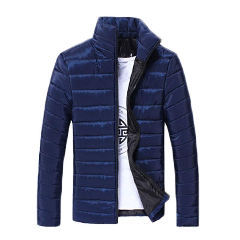Solid Long Sleeve Cotton Padded Men's Jacket for Fall