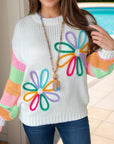 Color Block Round Neck Sweater