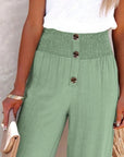 Chic High Waist Pants with Decorative Buttons