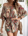 DDIIRO Off Shoulder Half Sleeve Romper