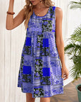 European And American Sleeveless Printed Dress