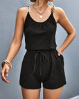 Scoop Neck Romper with Pockets