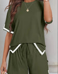 Round Neck Half Sleeve Top and Shorts Set