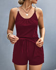 Scoop Neck Romper with Pockets