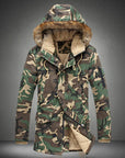 Military Camo Down Parka with Fur Hood